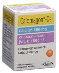 CALCIMAGON D3 comprimés croquer 500/800 orange, 30 pièces