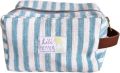 Lili Pepper Blockprint Necessaire Stripe Rose Blue SMALL