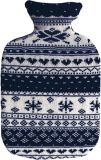 Sänger Wärmflasche 2l Strickbezug blau Norweger