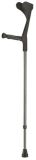 Sahag béquille poignée anatomique soft 76-96cm alu noir, 1 paire