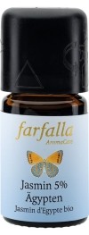 Farfalla ätherisches Öl Jasmin Ägypten 5% Bio, 5 ml