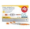 PIC INSUMED Seringue à insuline 0,5 ml Luer avec aiguille, 30 pièces