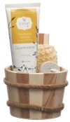 SIDEFYN Coffret cadeau seau en bois crème de douche citronnelle