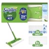 SWIFFER Kit complet balai + lingettes sèches+ wet lingettes humides