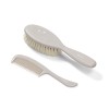 BABYONO Set Kamm und Bürste natürliche Haarborsten superweich grau 0M+