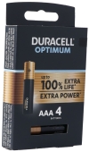 DURACELL Batterie Optimum AAA, 4 Stück
