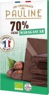 Les Chocolats de PAULINE Chocolat 70 % Madagascar, 80 g
