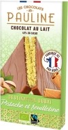 Les Chocolats de PAULINE Tablette de Chocolat Crêpes Croustillantes au Lait et à la Pistache, 92 g