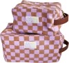 Lili Pepper Blockprint Necessaire Check Caramel SMALL
