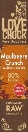 lovechock Schoko Riegel Maulbeere-Vanille, 40g