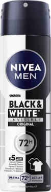 NIVEA Men déo Invisible Black & White Original Spray, 150 ml