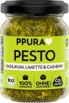 PPURA Pesto Basilikum, Limette und Cashews, 120 g