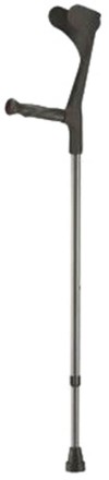 Sahag béquille poignée anatomique soft 76-96cm alu noir, 1 paire