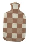 Sänger Wärmflasche Strickbezug 2 Liter Karo beige
