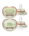 Avent Philips sucette Ultra Air Day&Night 6-18M blanc-beige motif/vert-beige, 2 pièces
