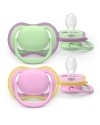 Avent Philips Sucette Ultra Air Day 6-18 mois vert/rose, 2 pièces