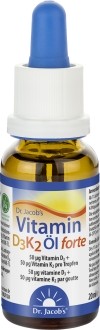Dr. Jacob's vitamine D3 K2 huile forte 2000 UI, 20 ml