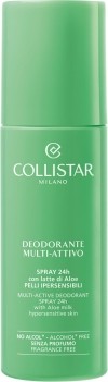 Collistar Déodorant multi-actif en spray 24h pour peaux hypersensibles, sans alcool ni parfum, 100 ml