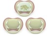 Avent Philips Nuggi Ultra Air Day&Night 6-18M grün-beige/beige Muster, 3 Stück