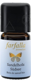 FARFALLA Huile essentielle de bois de santal bio des mers du Sud, flacon de 5 ml