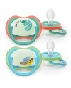 Avent Philips sucette ultra air night 6-18 mois caméléon/singe, 2 pièces