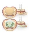 Avent Philips Nuggi Ultra Air Day&Night 0-6M beige-rosa/beige-Muster, 2 Stück