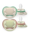 Avent Philips Sucette Ultra Air Day 6-18M blanc-beige/vert-beige, 2 pièces