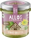 Allos Tartinade d'épinards et de ricotta, 135 g
