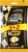 BIC 3 Action rasoir 3-lames pour homme 6 + 2 pièces
