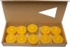 Eubiona 10 bougies chauffe-plat en cire d'abeille et 1 photophore en verre
