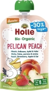 Holle Pelican Peach Pouchy Pfirsich Erdbeer Apfel Hafer, 100 g