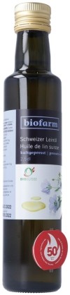 BIOFARM Leinöl CH Knospe Bio Suisse Flasche, 5 dl
