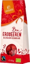 Landgarten Erdbeeren in weisser Zitronen-Beeren-Schokolade, 90 g