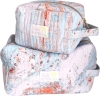 Lili Pepper Organic Cotton Pouch Quilted Marble Blue SMALL