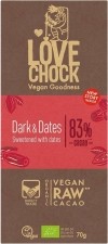 Lovechock Noir & Dattes 83% chocolat, 70 g