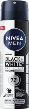 NIVEA Men déo Invisible Black & White Original Spray, 150 ml