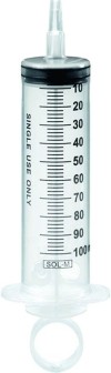 SOL-M Spritze 100ml mit Katheteransatz Luer-Adapter, 30 Stück