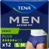 TENA Men Active Fit Pants Plus S/M, 12 pièces