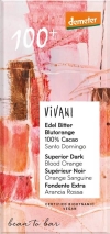 Vivani Chocolat noir orange sanguine 100% Demeter, 90 g
