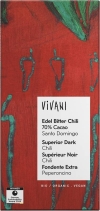 Vivani Schokolade Edelbitter mit Chili, 80 g