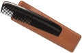 HERBA Taschenkamm mit Etui handgesägt Hartgummi schwarz 13 cm