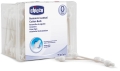 CHICCO Sicherheitswattestäbchen Baumwolle 0m+, 90 Stück