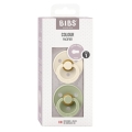 BIBS Colour Latex Round 0-6m ivory sage, 2 pièces