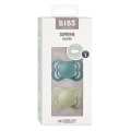 BIBS Supreme Silicon Symmetrical 0-6m island sea sage, 2 pièces