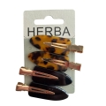 HERBA Clips Pin Curl 5.5cm acétate brun noir, 4 pièces