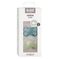 BIBS Supreme Silicon Symmetrical 0-6m island sea sage, 2 pièces