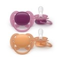 Avent Philips Nuggi Ultra Soft 18+M dunkelrot/ocker, 2 Stück