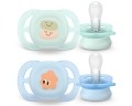 Avent Philips Nuggi Ultra Start 0-2M hellgrün/hellblau Muster, 2 Stück