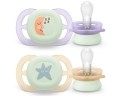 Avent Philips sucette ultra start night 0-2 mois lune/étoile, 2 pièces
