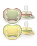 Avent Philips sucette Ultra Air Day 18+M blanc/vert, 2 pièces